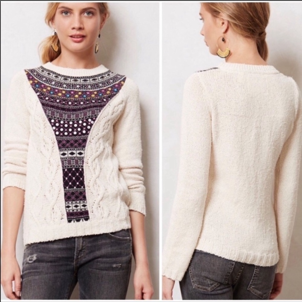 Angel of the North Cream Cable Knit Sweater
